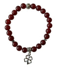 Dames armband Carneool 8 mm met klaver bedel