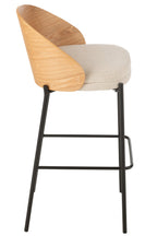 J-Line Barstoel Lone Multiplex/Metaal Naturel/Beige