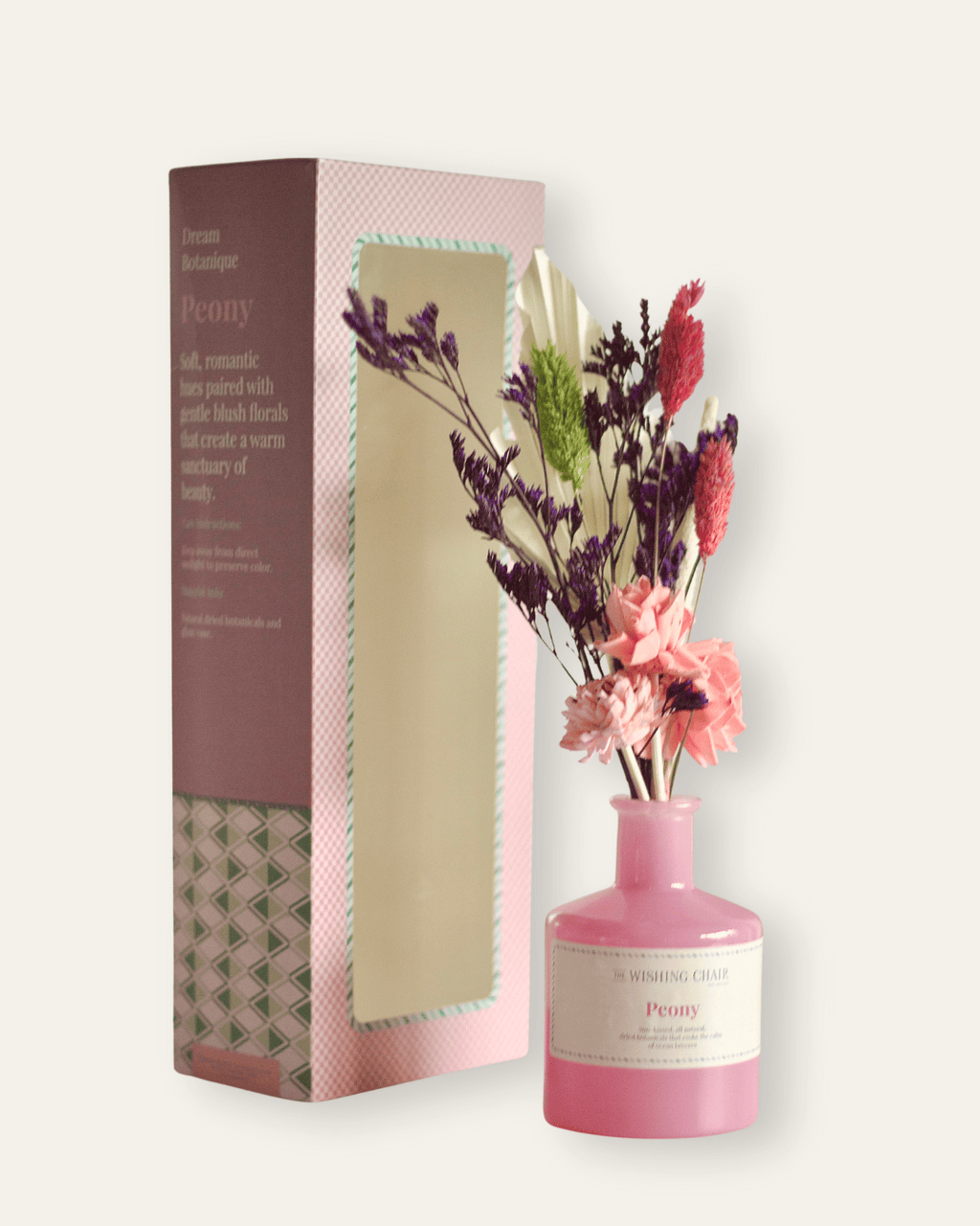Dream Botanique Glazen Vaas met Botanische Bloemen - Pioenroos