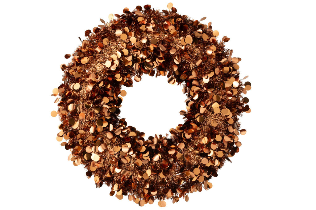 J-Line decoratie krans Sprankelend - polystyreen - bruin - large