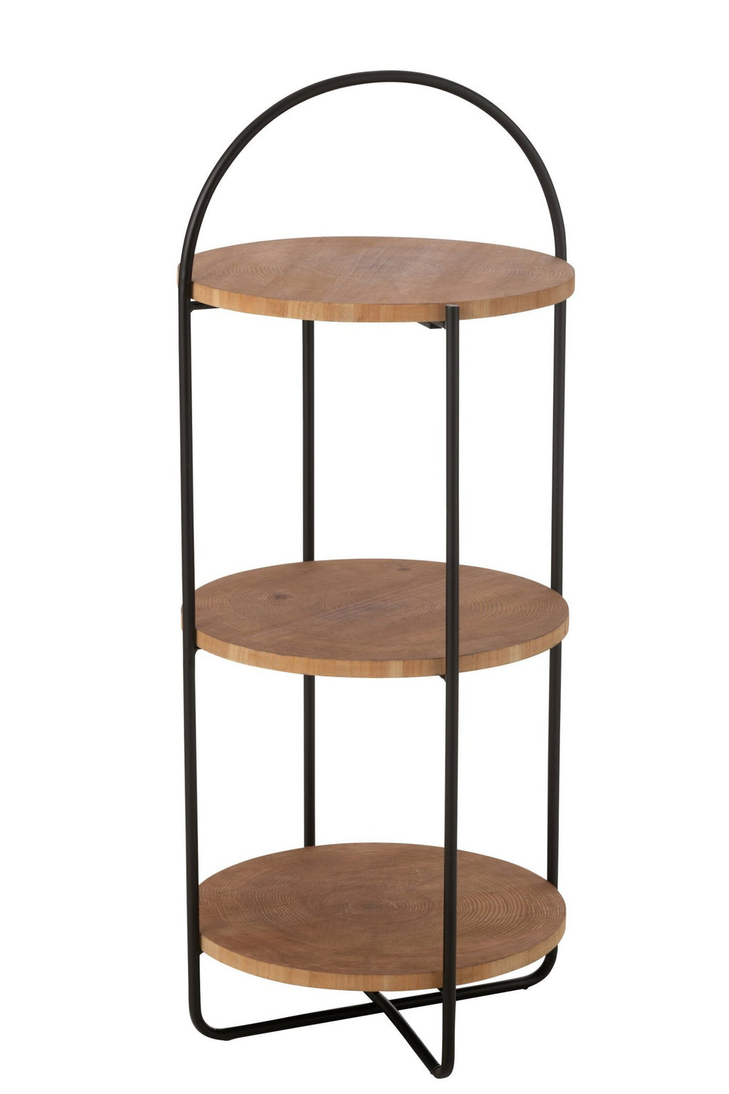 J-Line Rek Mia Mdf/Ijzer Naturel Zwart