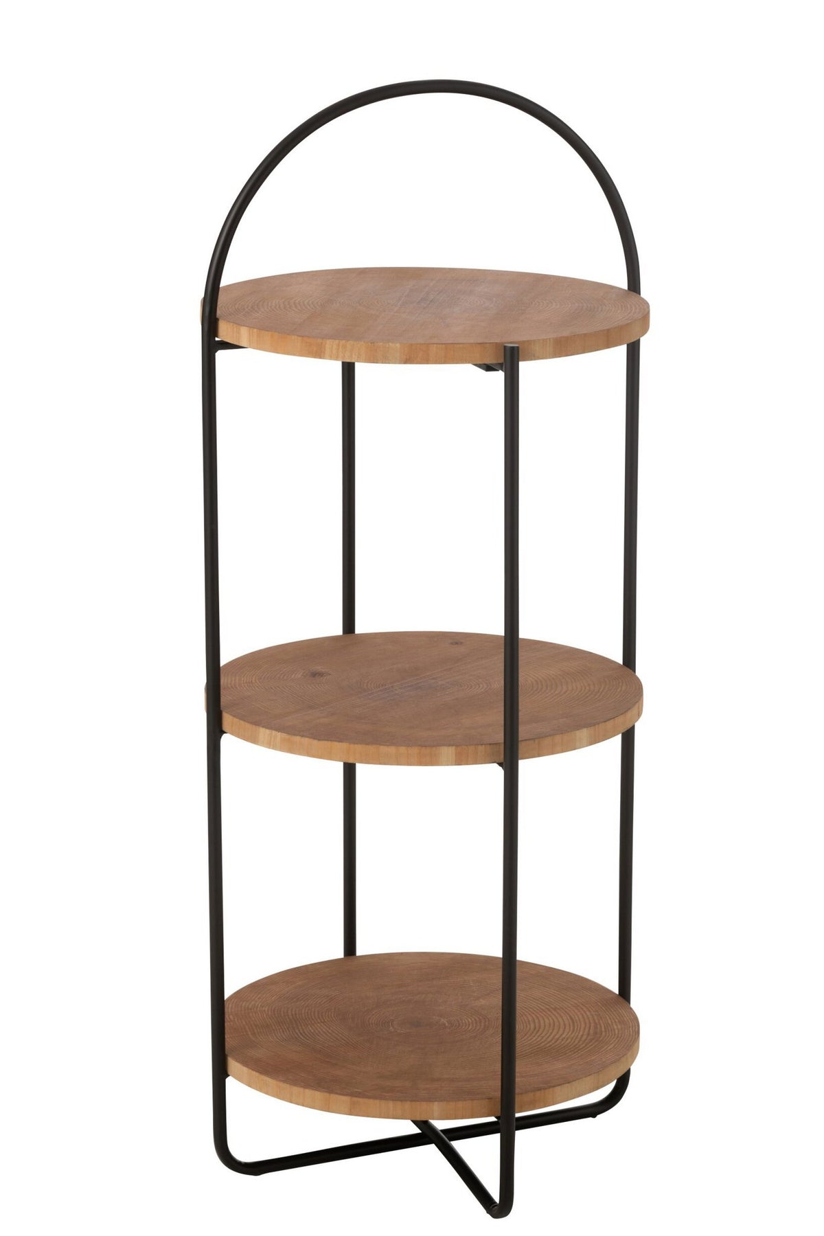 J-Line Rek Mia Mdf/Ijzer Naturel Zwart