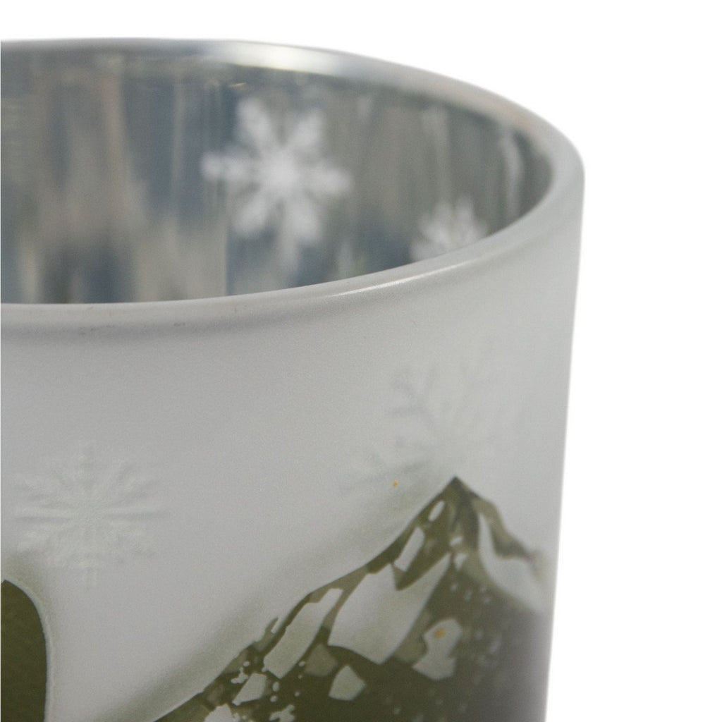 Theelichthouder skigroen groot 18cm