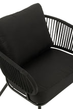 J-Line Set Van Drie Stoel/Bank Poa Metaal/Rattan Zwart