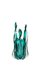 J-Line vaas Serena - glas - turkoois - S