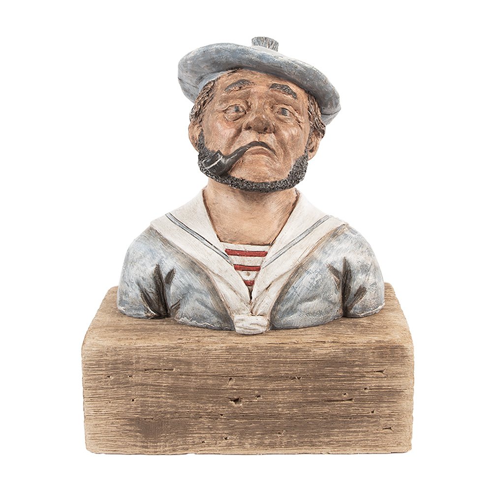 Decoratie Beeld Matroos 19x11x24 cm Blauw Hout
