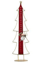 J-Line Ledkerstboom met adventskalender - metaal - kerstrood/goud