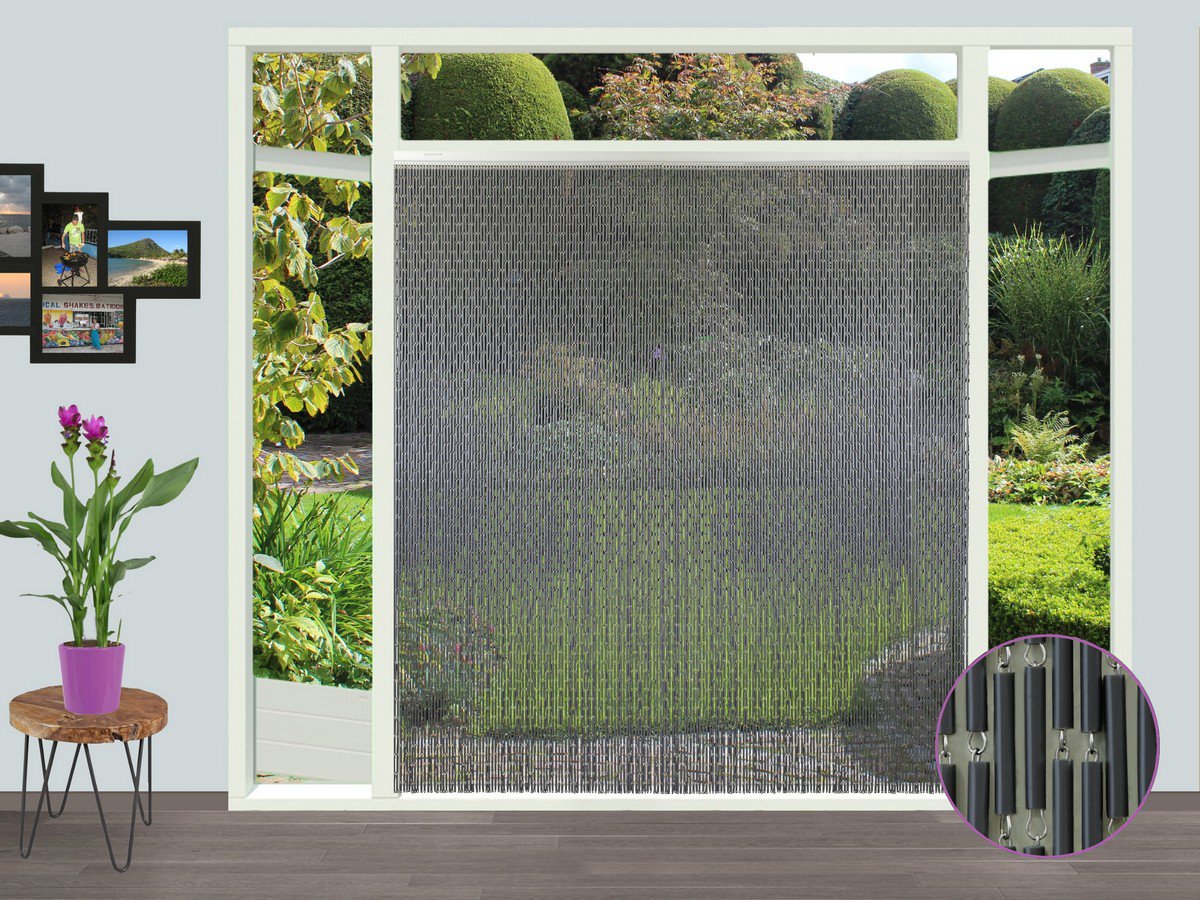 Vliegengordijn Verspringend antraciet 100x232 cm