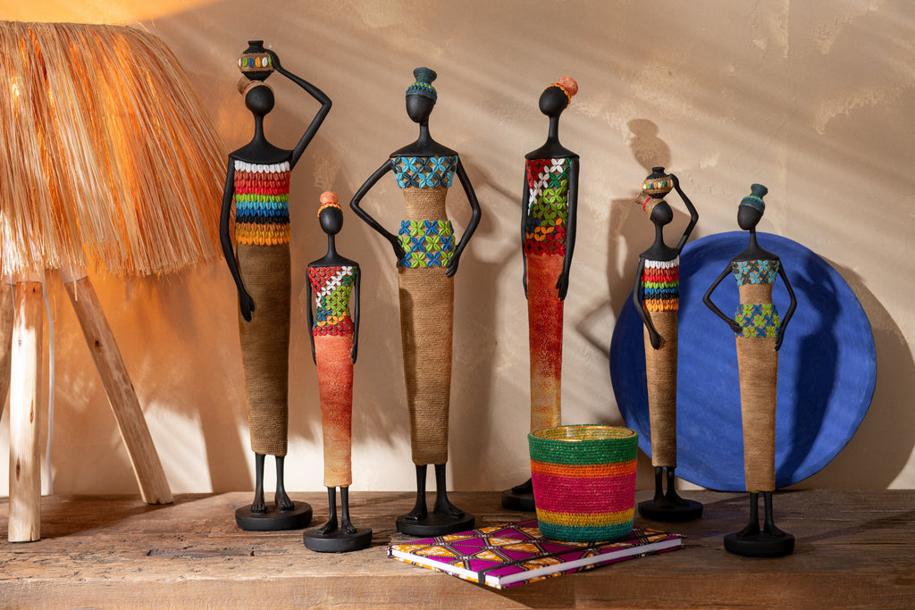 J-Line schaal - papier maché - blauw - set van 3