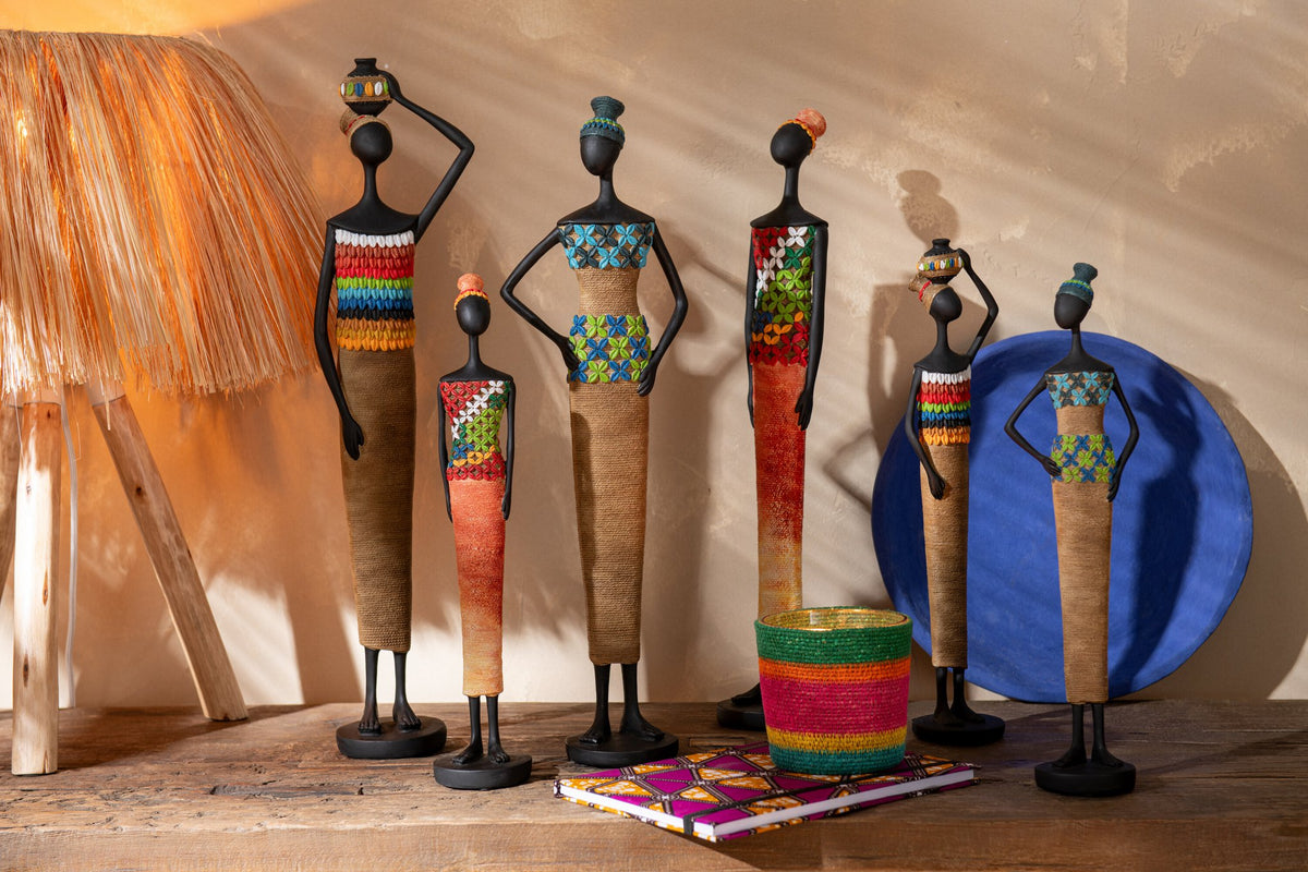 J-Line schaal - papier maché - blauw - set van 3