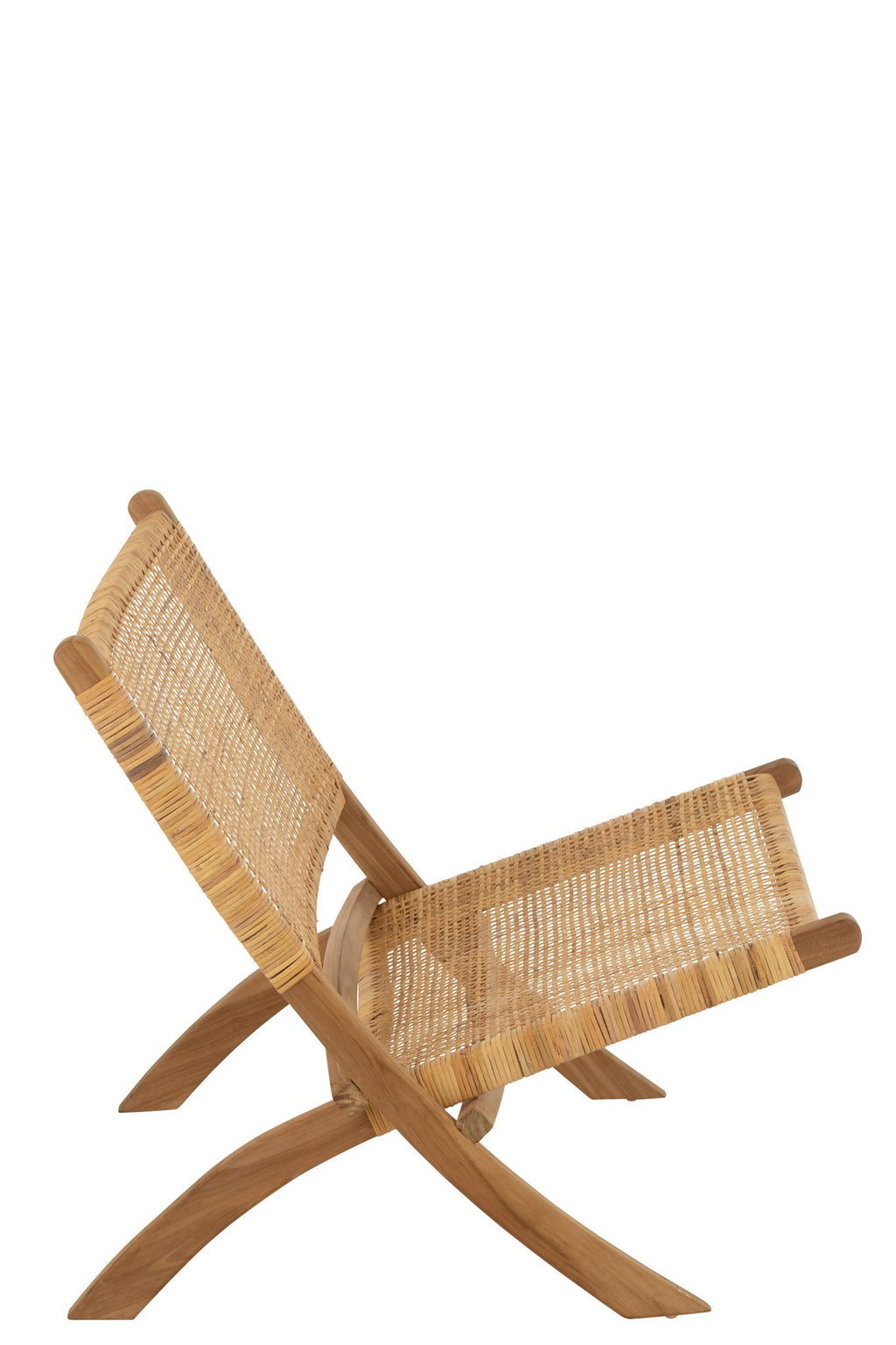 J-Line Plooeistoel Rattan/Teak Naturel
