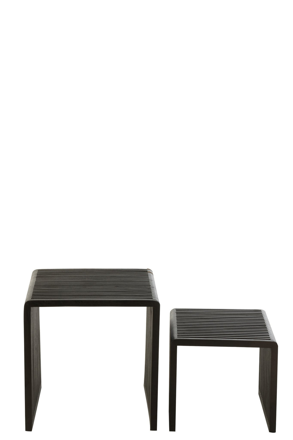 J-Line bijzettafel Kubus - hout - zwart - set van 2