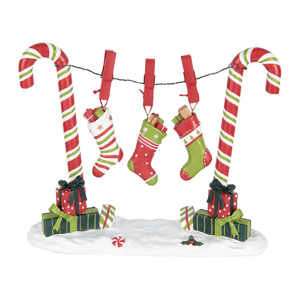 Kerstdecoratie Beeld Zuurstok 32x10x25 cm Rood Kunststof