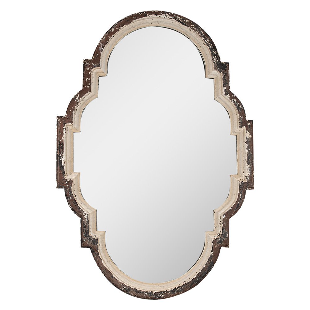 Mirror 63x4x91 cm Bruin Beige Hout Wall Mirror