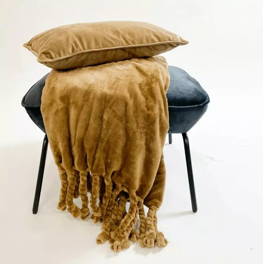 Dutch Decor Florijn - Plaid Fleece 150x200 cm - Tabaksbruin