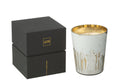 J-Line geurkaars Noa Bos - Ayra - glas - wit/goud - medium - 68U