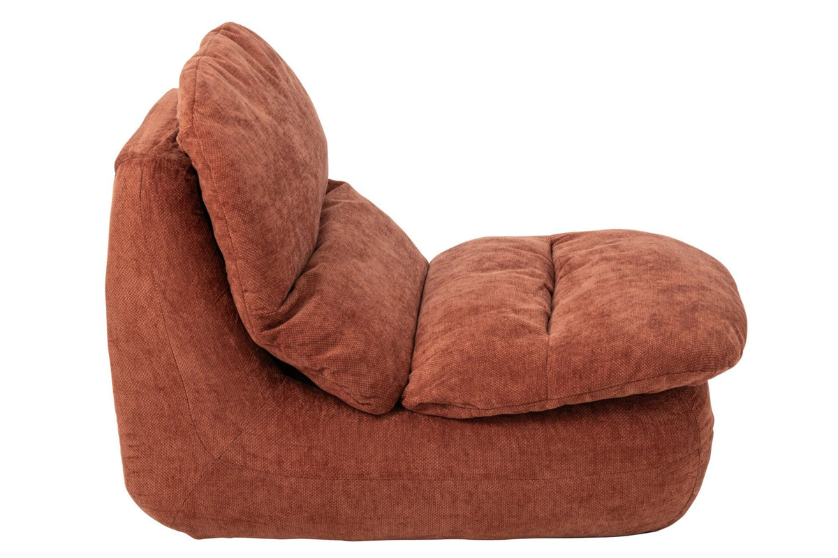 J-Line Gecomprimeerde chaise longue - schuim - roest