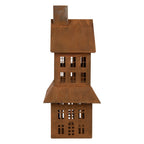 Decoratie Beeld Huis 16x10x31 cm Bruin Metaal