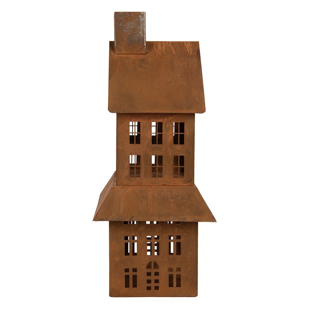 Decoratie Beeld Huis 16x10x31 cm Bruin Metaal