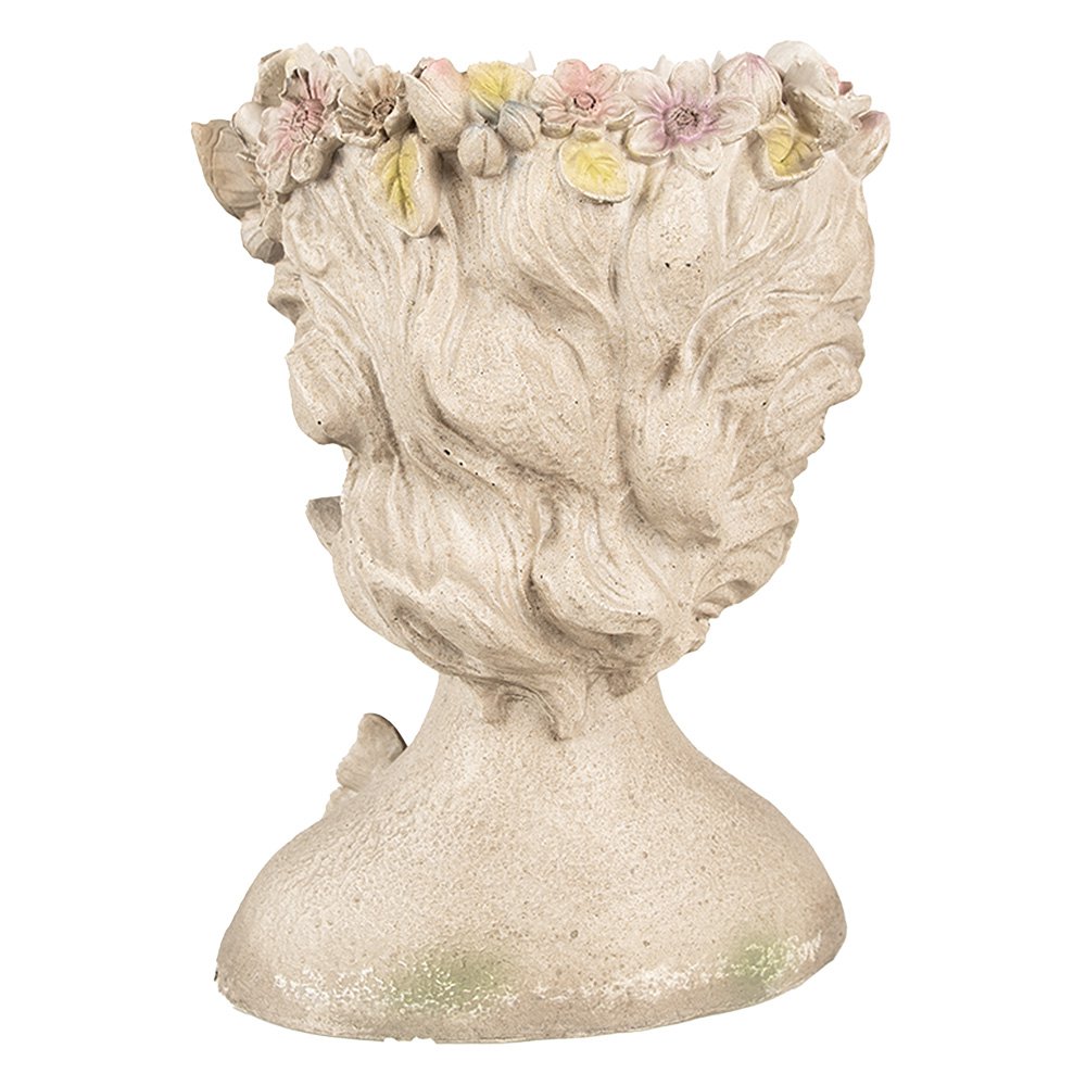 Bloempot Vrouw 20x18x26 cm Grijs Polyresin Vlinders