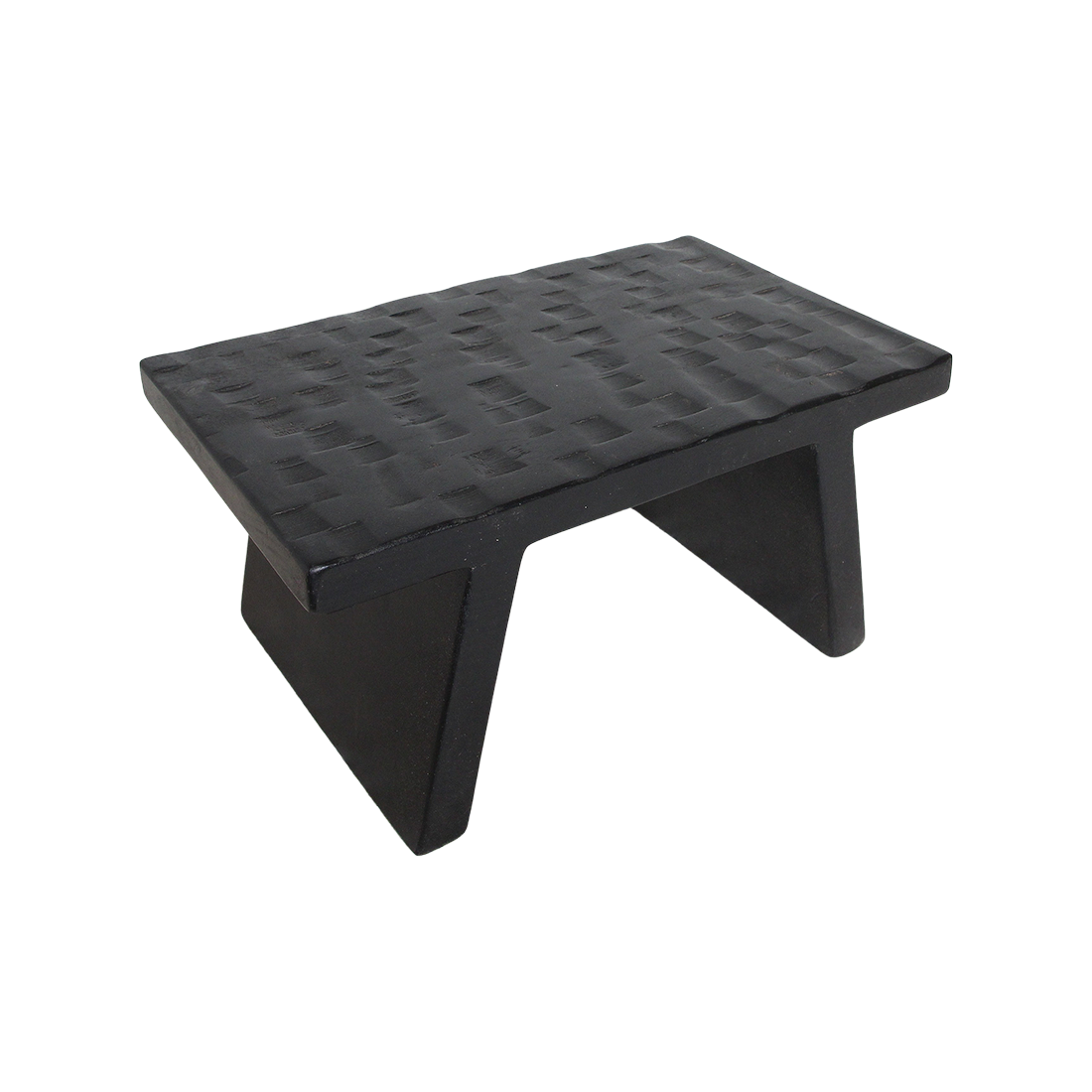Mangohouten kruk/bijzettafel zwart