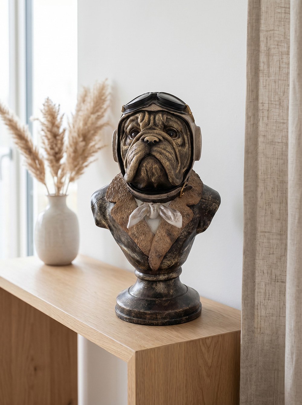 Beeld Hond 35 cm Bruin Polyresin