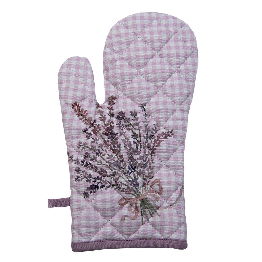 Ovenwant 18x30 cm Paars Wit Katoen Lavendel Ovenhandschoen
