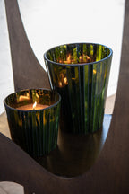 J-Line geurkaars Noa - Herbal Serenity - glas - groen - medium - 55U