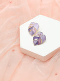 Vergulde bladvormige studs – modieuze oorbellen – gepolijste afwerking – op de natuur geïnspireerd ontwerp