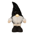 Kerstdecoratie met LED-verlichting Kabouter 10x15x38 cm Zwart Synthetisch
