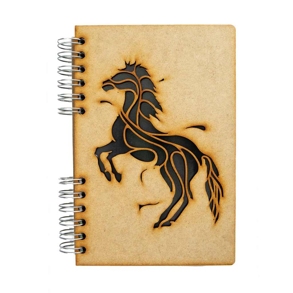 Duurzaam Houten Notitieboek – Komoni – Black Horse – Gerecycled papier