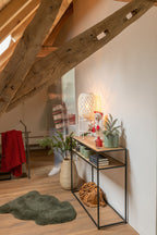 J-Line Console Zigzag Hout/Metaal Naturel/Zwart