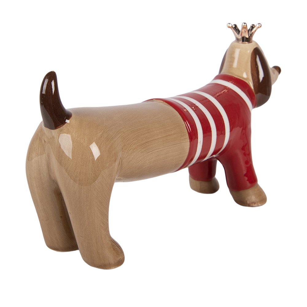 Decoratie Beeld Hond 15x5x9 cm Bruin Keramiek