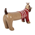 Decoratie Beeld Hond 15x5x9 cm Bruin Keramiek