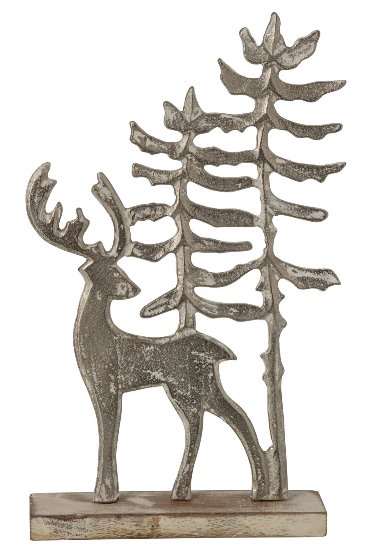 J-Line rendier met bomen - aluminium - gebroken wit/naturel - L