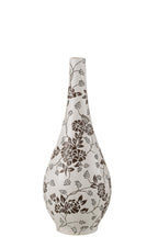J-Line vaas Zen Peer - porselein - wit/zwart - 43 cm hoog