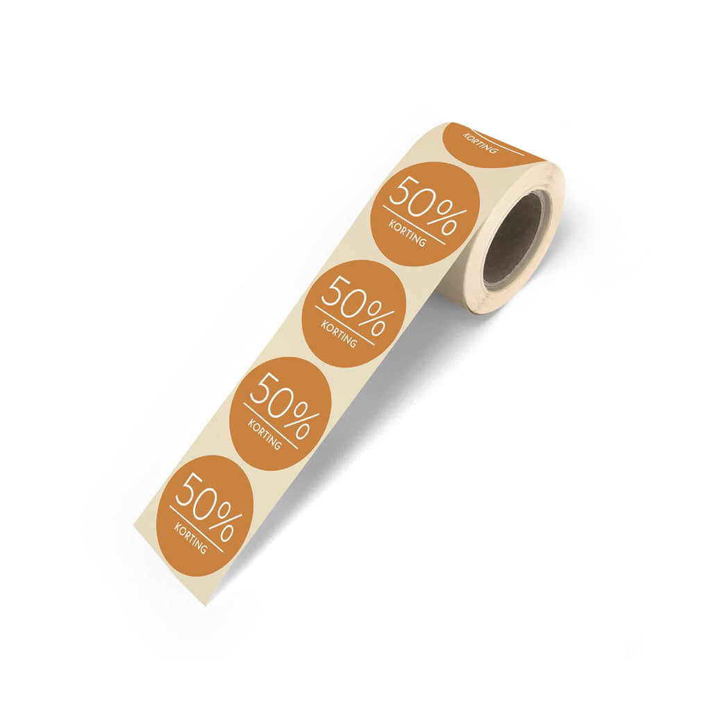 Kortingsstickers op rol - 500 stuks