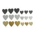 Houten hartjes 18st 11x11x1cm grijs/naturel/wit