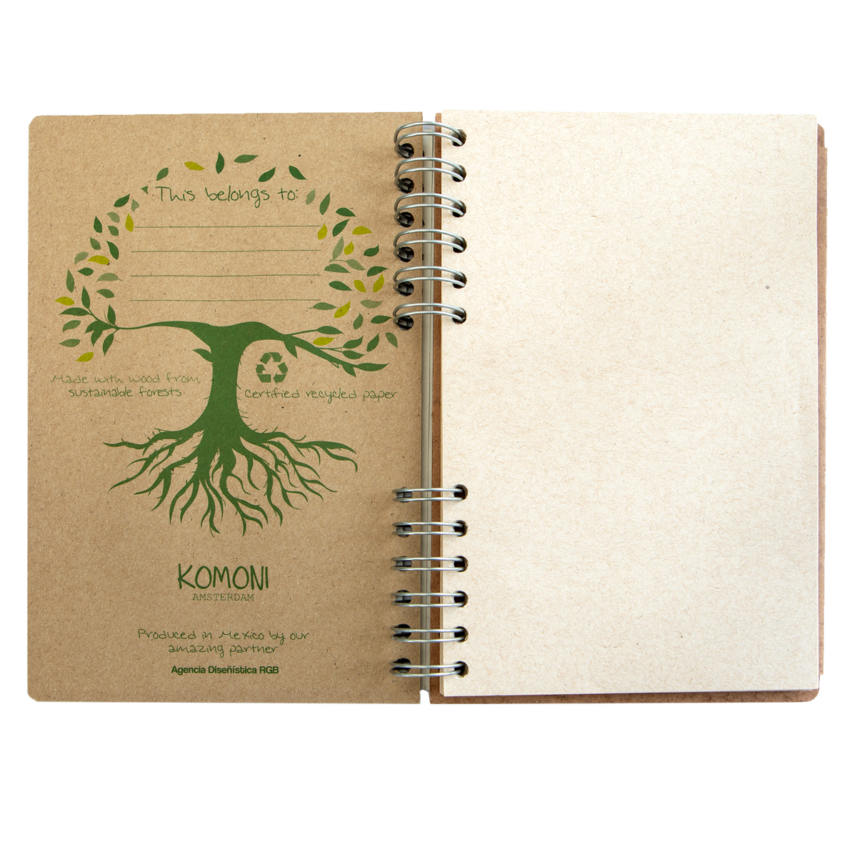 Duurzaam Houten Notitieboek – Komoni – Butterflies – Gerecycled papier
