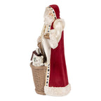 Kerstdecoratie Beeld Kerstman 15x14x29 cm Beige Rood Kunststof