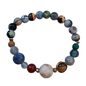 Dames armband Zonnestelsel met Vuuragaat 8 mm