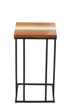 J-Line bijzettafel Vierkant - hout/epoxyhars - naturel/wit