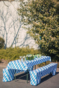 Beer Tableset Bavarian Vlamvertragend Baverian blauw 1st 100x260cm/ 2st 220x25x45cm