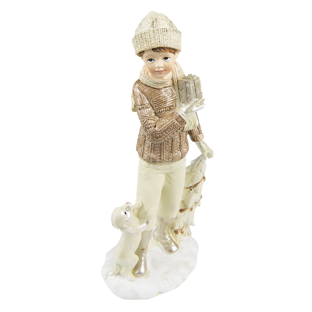 Beeld Set van 2 Kinderen 22 cm Beige Polyresin