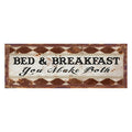 Tekstbord 36x13 cm Bruin Wit IJzer Wandbord