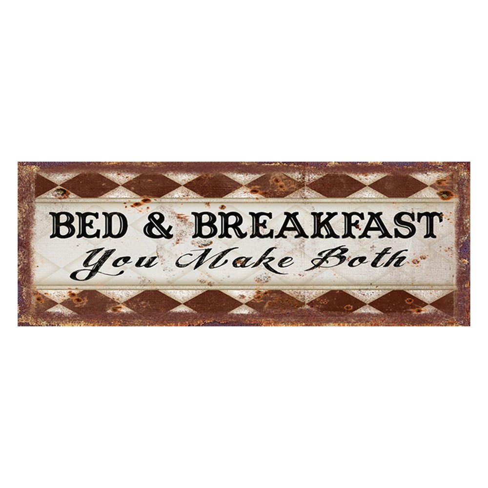 Tekstbord 36x13 cm Bruin Wit IJzer Wandbord