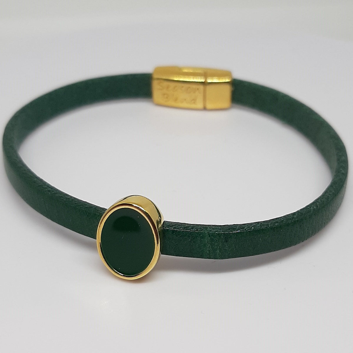 Semplice emaille ovale slider 24K verguld