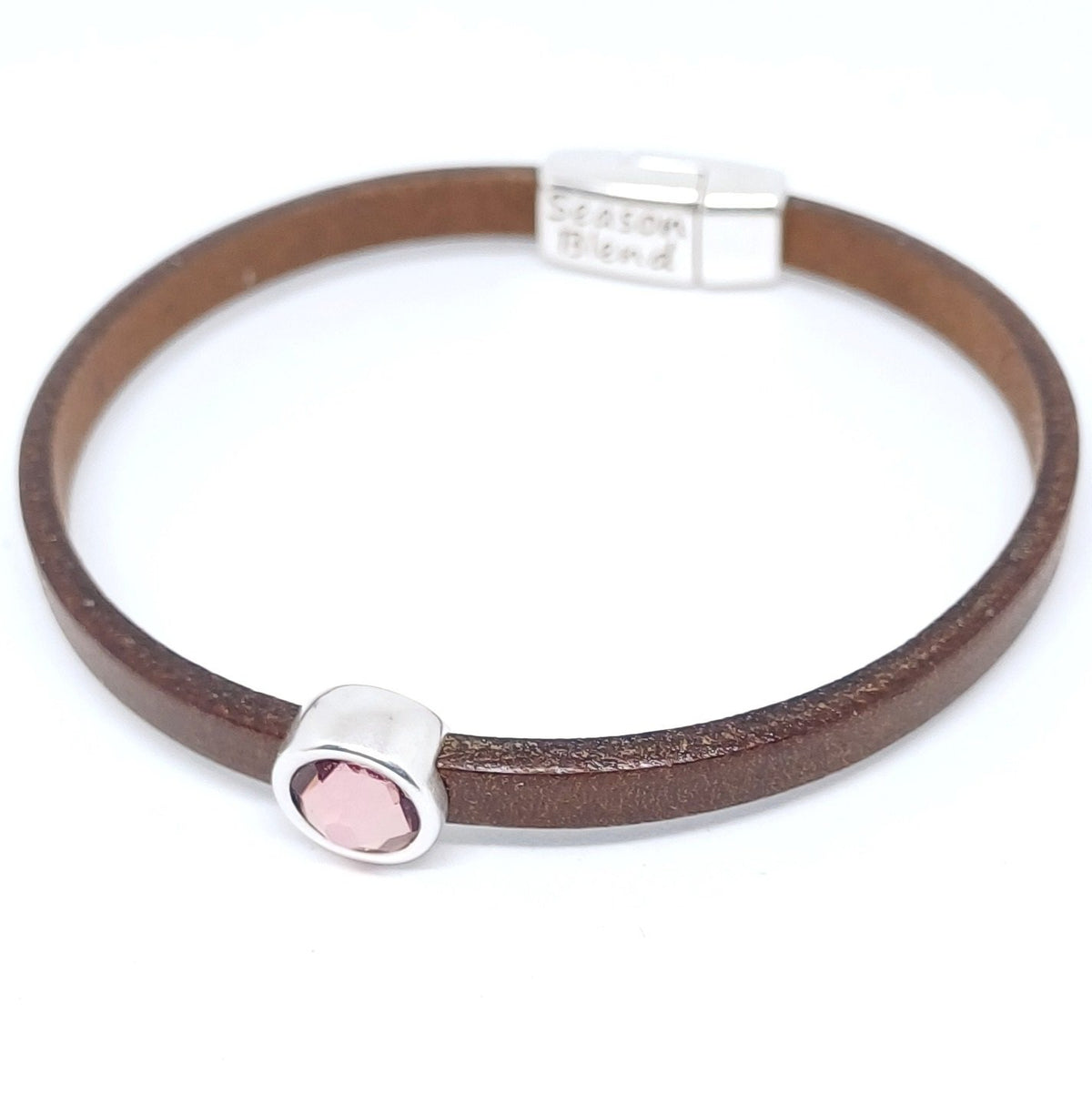 Timeless leren armband antiek verzilverd bruintinten