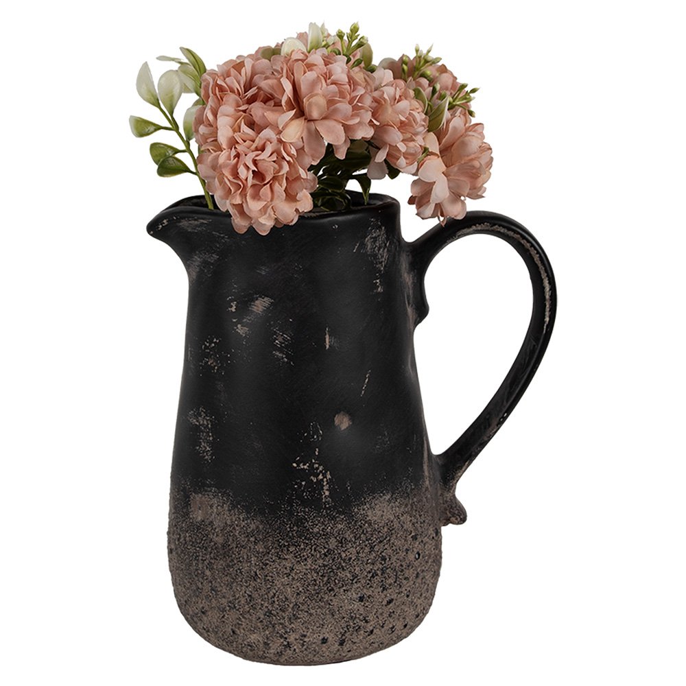 Decoratie Kan 16x12x18 cm Zwart Bruin Keramiek