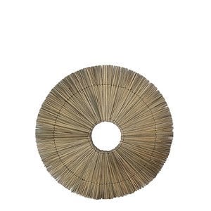 Wanddecoratie stro rond 58cm naturel